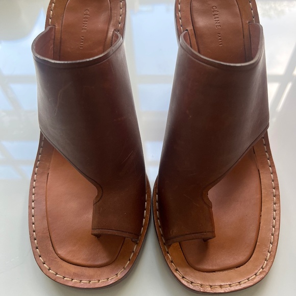 Céline 2011 Metal Heel Leather Sandal - Picture 1 of 4